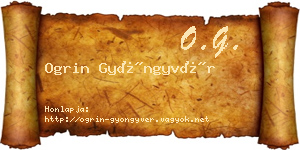 Ogrin Gyöngyvér névjegykártya